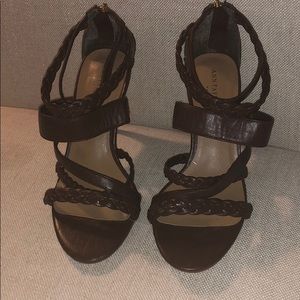 Ann Taylor Brown Leather Heels